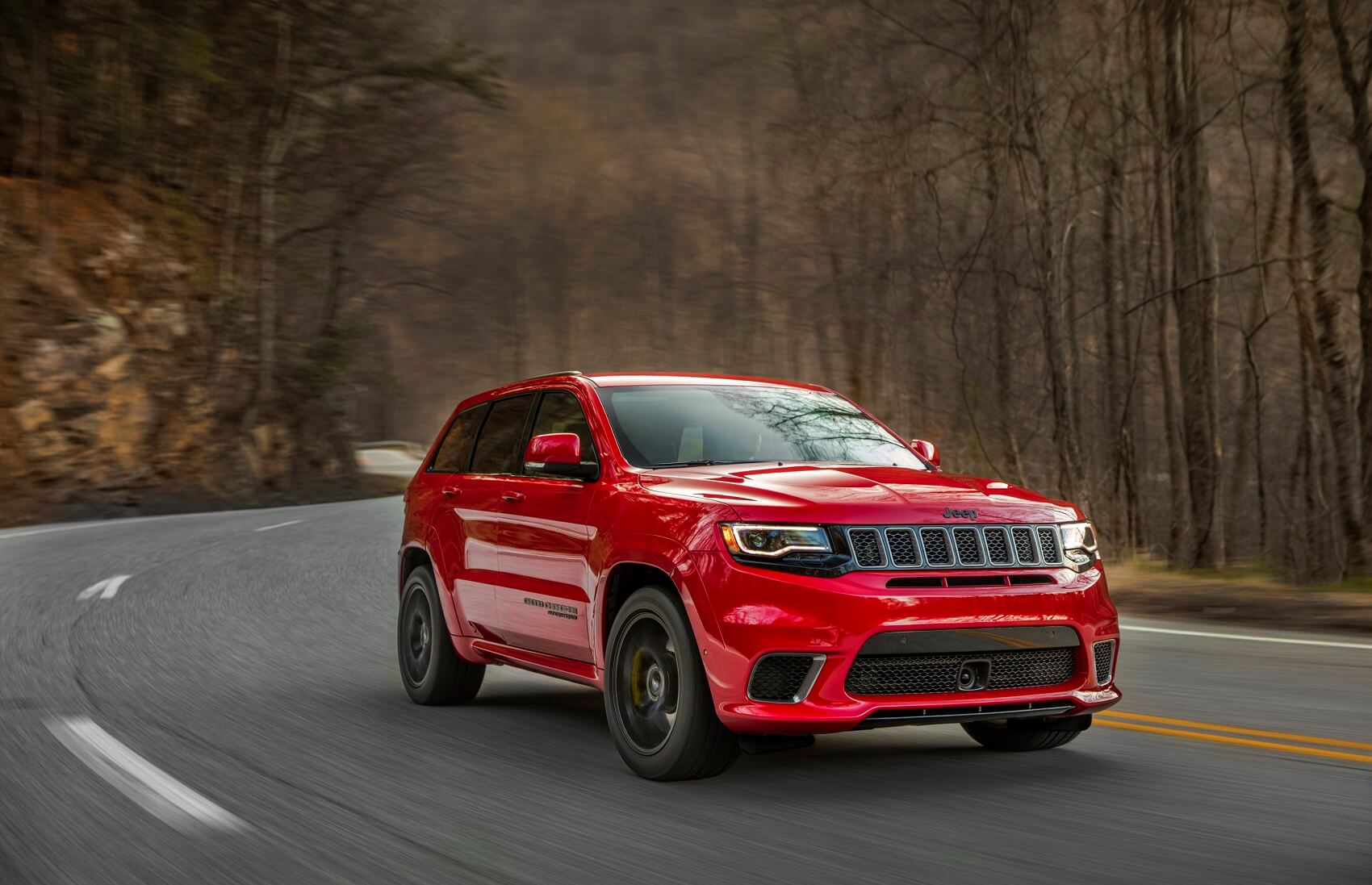 Jeep Grand Cherokee in Red on Road